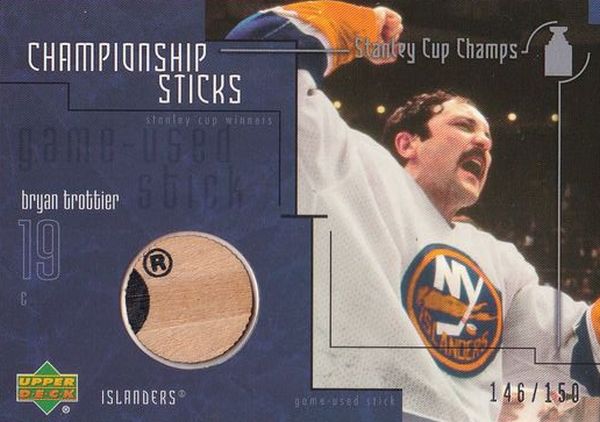 stick karta BRYAN TROTTIER 01-02 UD Stanley Cup Champs Championship Sticks /150